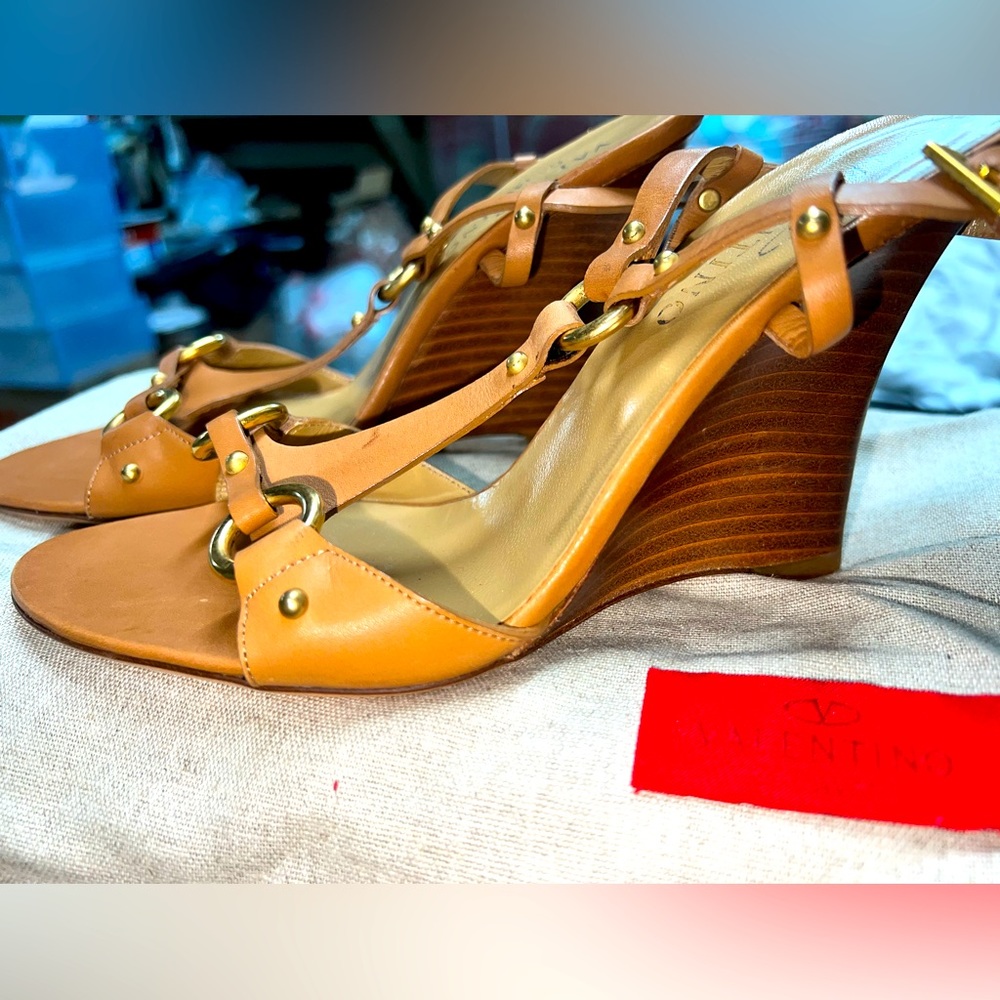Valentino Garavani Beige Wedge Heels- Size 37